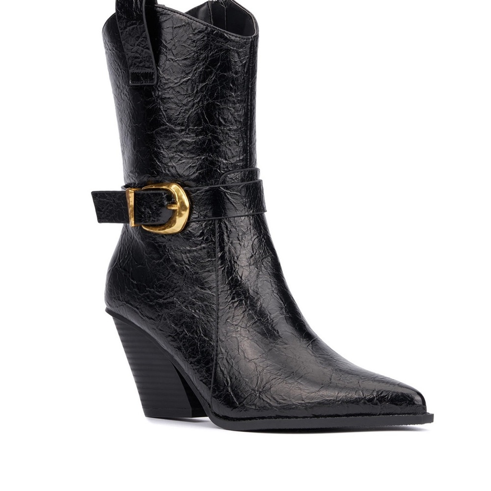 New York & Company Black and Gold Heeled Boots